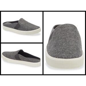 💕VINCE💕 Blair Sneaker Mule Backless Slip On ~ Heather Grey Mohair 8.5 NWOT